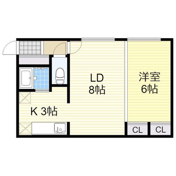 マイルーム澄川(1LDK/3階)の間取り写真