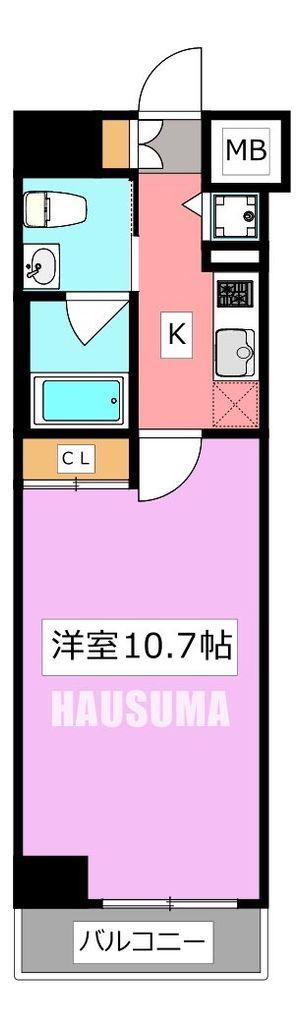 メインステージ大山(1K/6階)の間取り写真