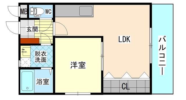 プチメゾン柿の木(1LDK/2階)の間取り写真