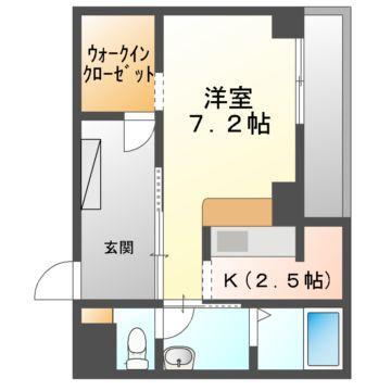ARIES伊福町(ワンルーム/3階)の間取り写真