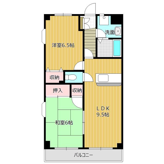 セゾンコート7(2LDK/1階)の間取り写真