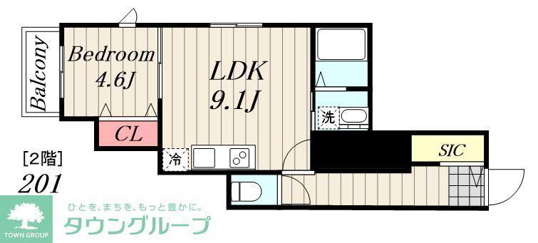 プレミアージュ三宿(1LDK/2階)の間取り写真