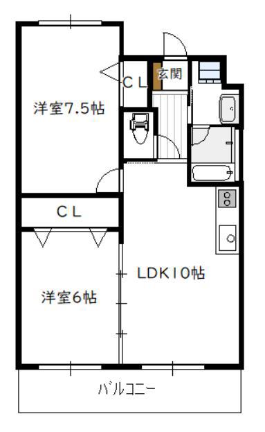 T・Sグランデ大塚(2LDK/1階)の間取り写真