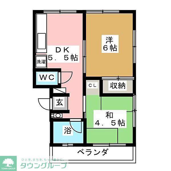 第一長縄ビル(2DK/4階)の間取り写真