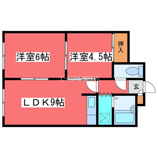 リラハイツKS(2LDK/1階)の間取り写真