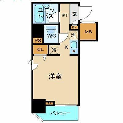 クレアシオン渋谷(1K/4階)の間取り写真