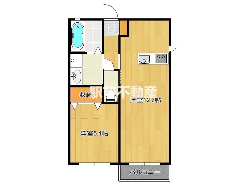 フェリーチェII(1LDK/2階)の間取り写真