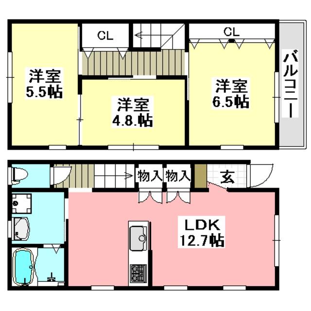 PASSERA彩都(3LDK/2階)の間取り写真
