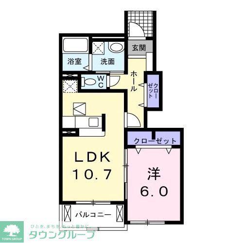 マロンエス(1LDK/1階)の間取り写真