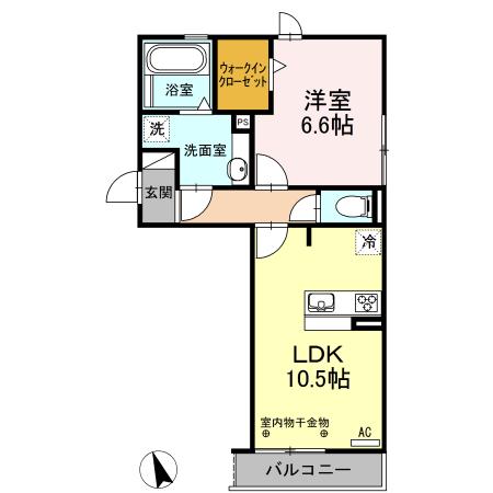 リバーパーク(1LDK/3階)の間取り写真