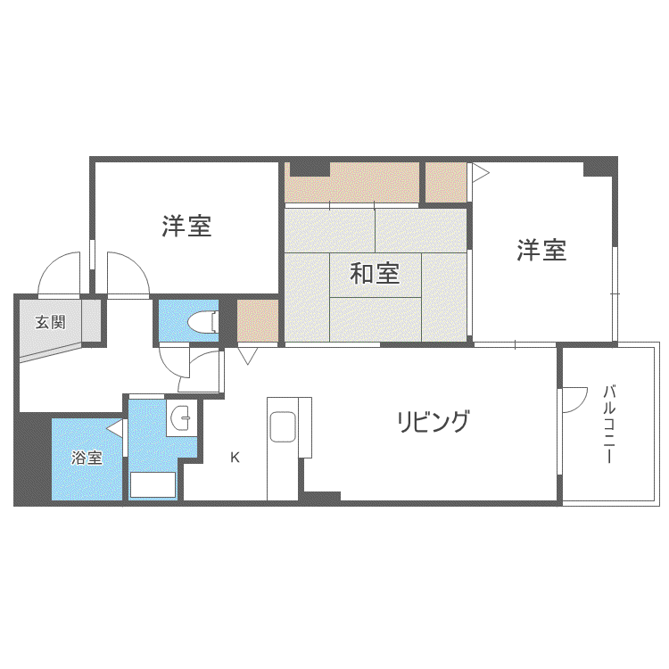 シェスタ麻生館(3LDK/6階)の間取り写真
