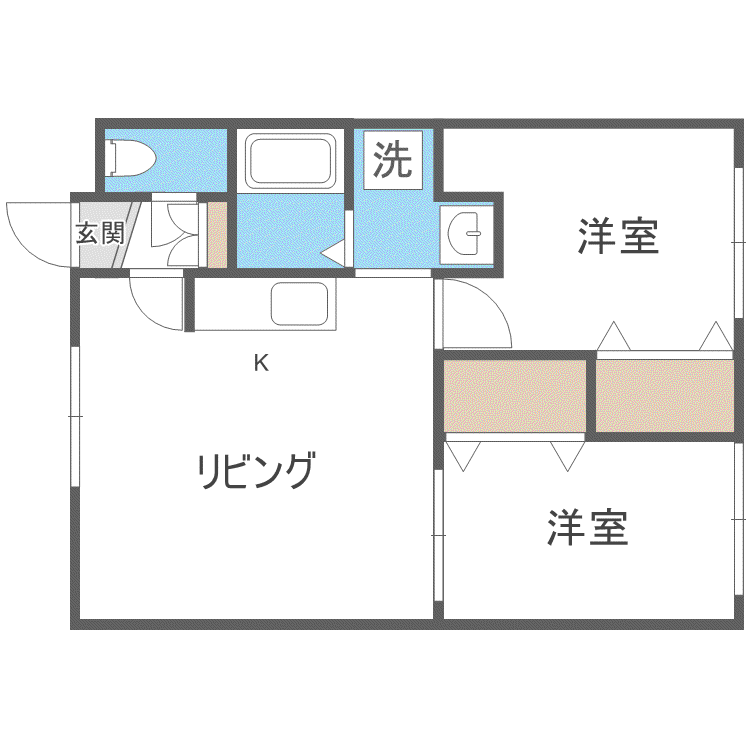 カティル717(2LDK/1階)の間取り写真