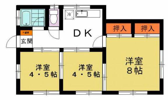 戸建 高崎市矢中町(3DK/1階)の間取り写真