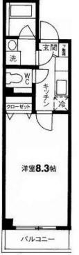 ソレイユたかなわ(1K/3階)の間取り写真