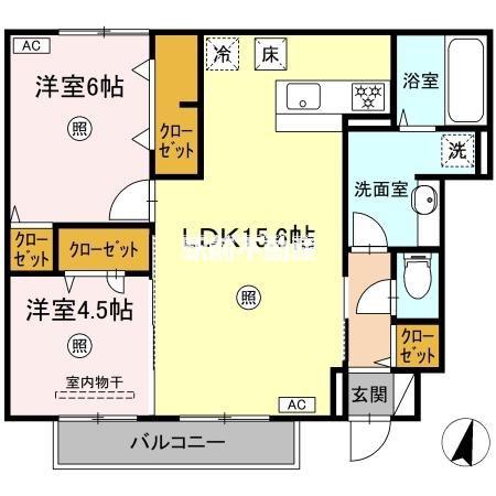 エミネント・グラン(2LDK/1階)の間取り写真