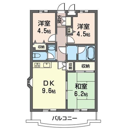 グランドールヤマト(3DK/4階)の間取り写真