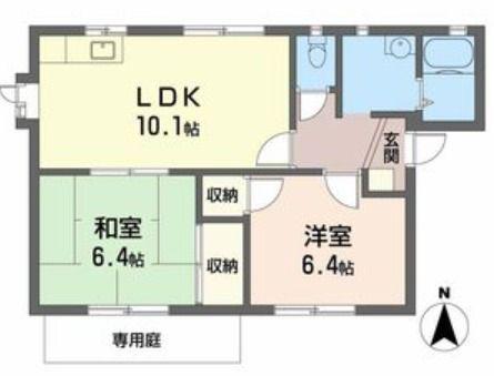 フレグランス今市(2LDK/1階)の間取り写真