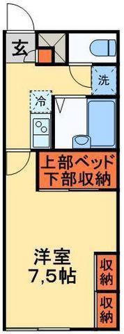 レオパレスベルエポック(1K/1階)の間取り写真