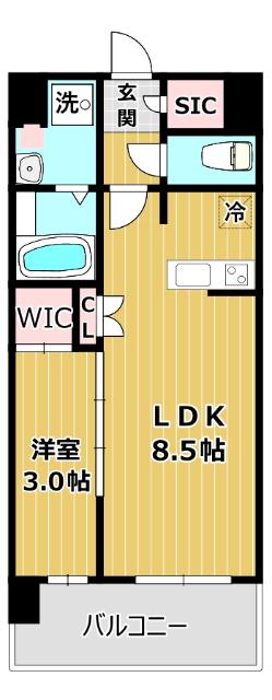 アーバンパーク御幣島(1LDK/5階)の間取り写真