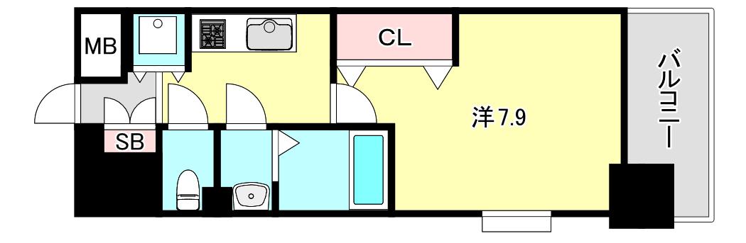 LUXE神戸ウエスト(1K/4階)の間取り写真