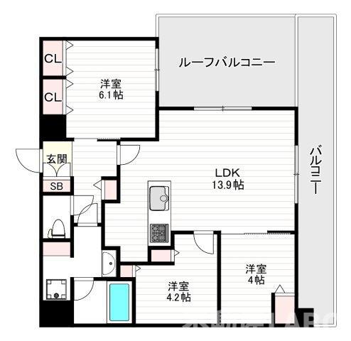 アーバンパーク御幣島(2SLDK/11階)の間取り写真