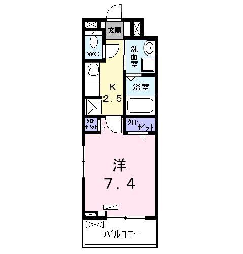 カタランテ千代田(1K/3階)の間取り写真