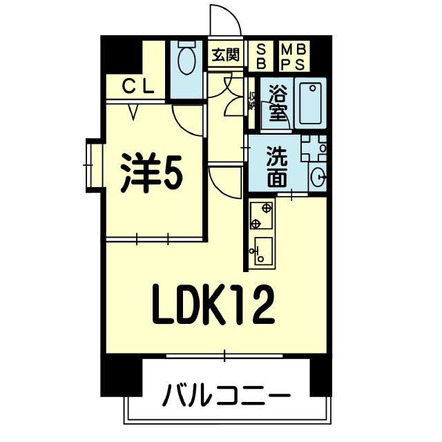 VIENTO南高江(1LDK/4階)の間取り写真