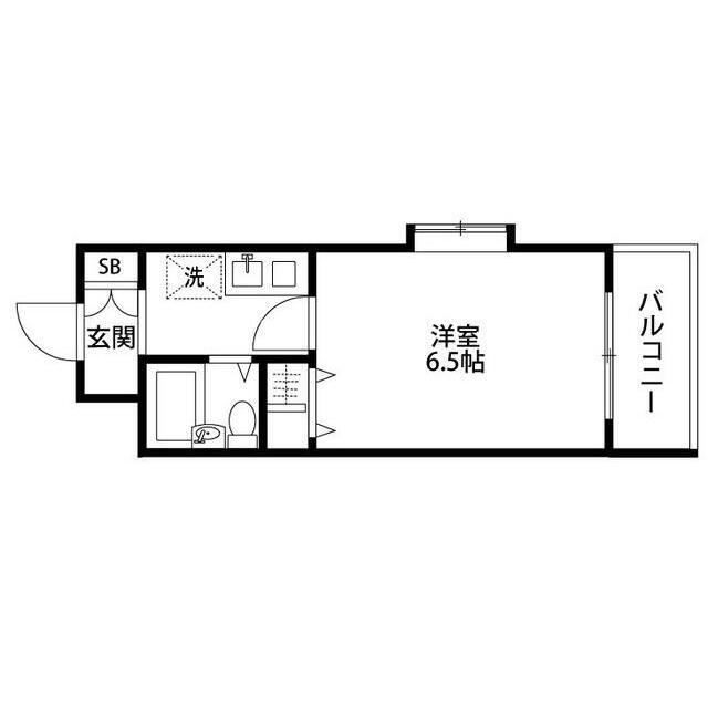リーブル北小金(1K/2階)の間取り写真