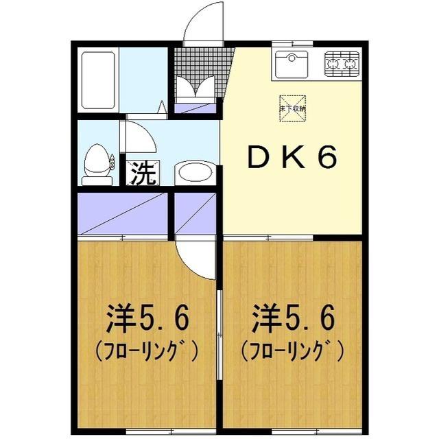 湘南パークタウンII(2DK/1階)の間取り写真