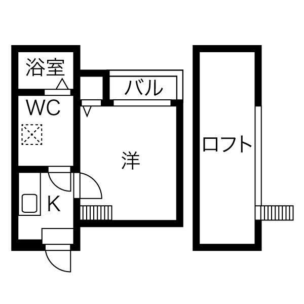 STAGE新瑞橋(1K/2階)の間取り写真