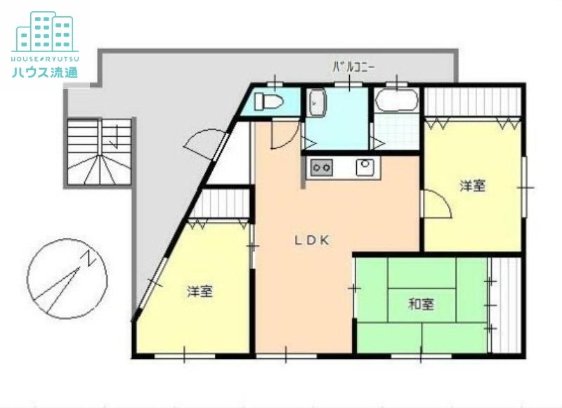 プライムマンション文教(3SLDK/5階)の間取り写真