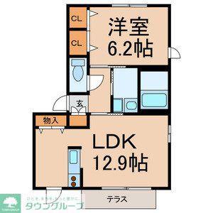 CINQ STELLA 3(1LDK/1階)の間取り写真