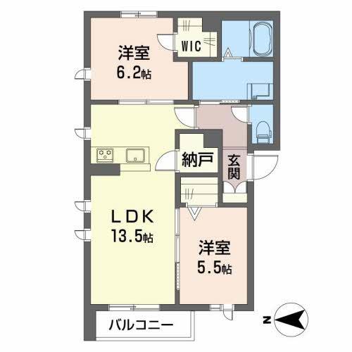 BEREO LE MER(2LDK/2階)の間取り写真