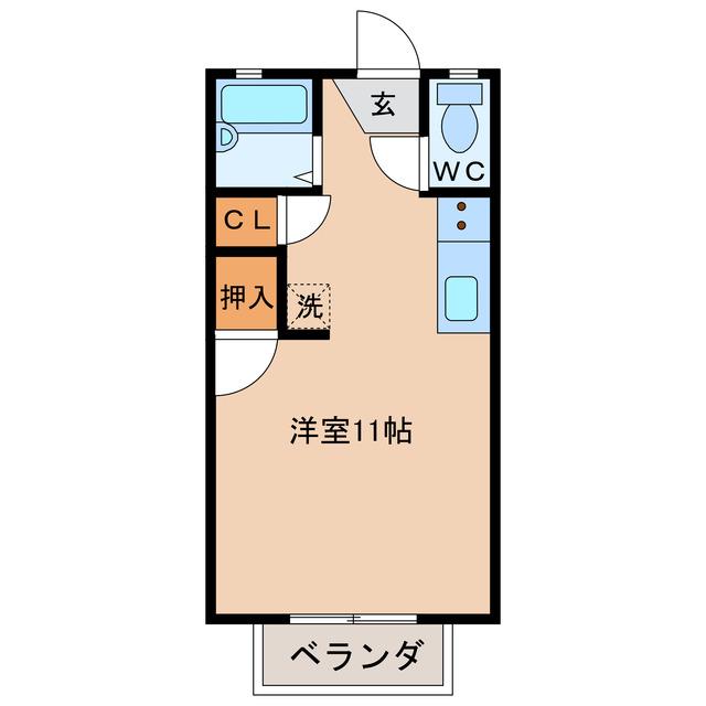 グリーンヒル山口(ワンルーム/2階)の間取り写真