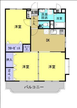 ユーミー横田(3DK/2階)の間取り写真
