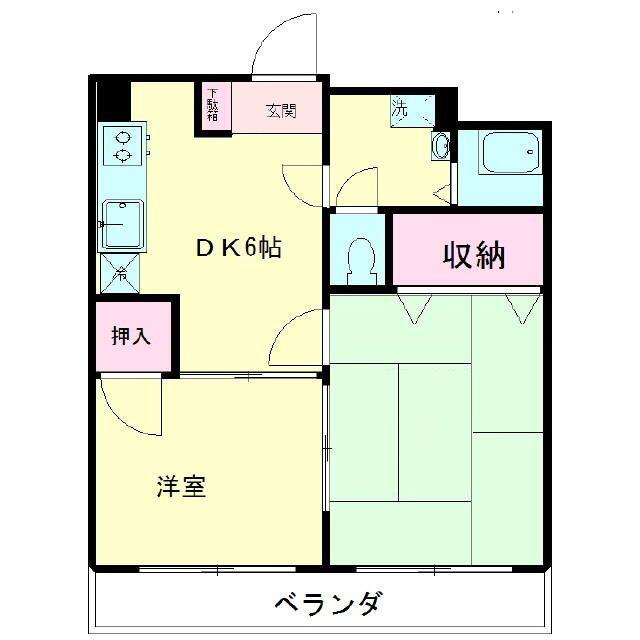 サンハイツ竹内(2DK/3階)の間取り写真