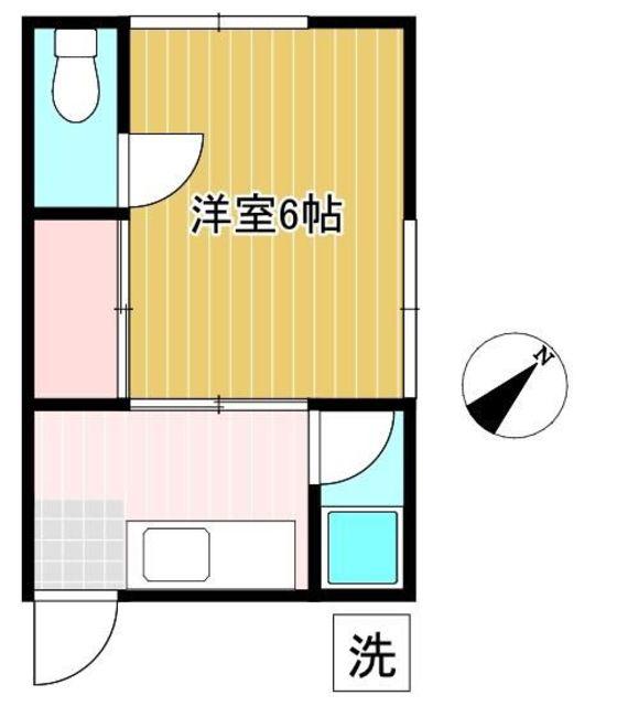 第2コーポ稲垣(1K/1階)の間取り写真