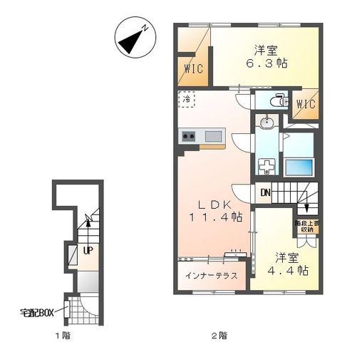 エクステンド・H(2LDK/2階)の間取り写真