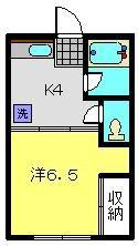 けやき荘(1K/1階)の間取り写真