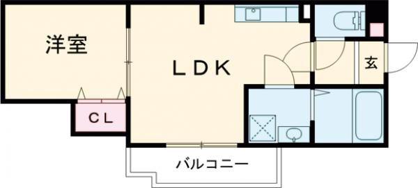 ALEGRIA四条畷(1LDK/3階)の間取り写真