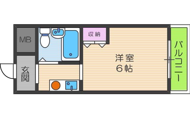 昭和グランドハイツ大淀(1K/1階)の間取り写真