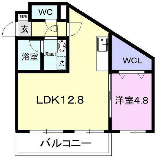 カンフィーシャトー(1LDK/3階)の間取り写真