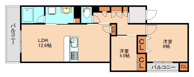 GREENAGE(2LDK/3階)の間取り写真