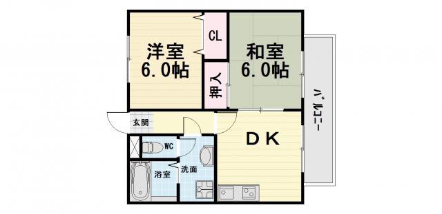 コートエム(2DK/1階)の間取り写真