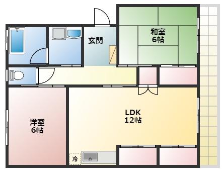 本町サンハイツ(2LDK/1階)の間取り写真