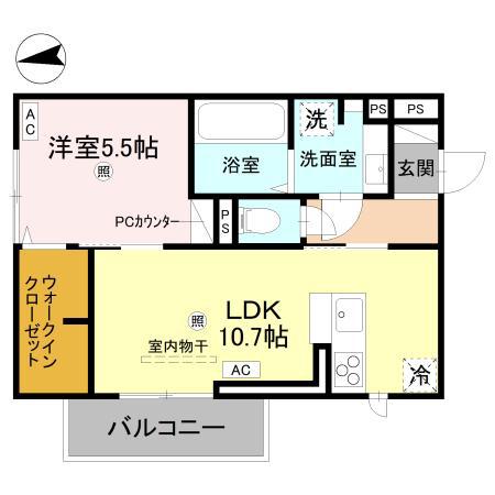D REGALO米松(1LDK/3階)の間取り写真