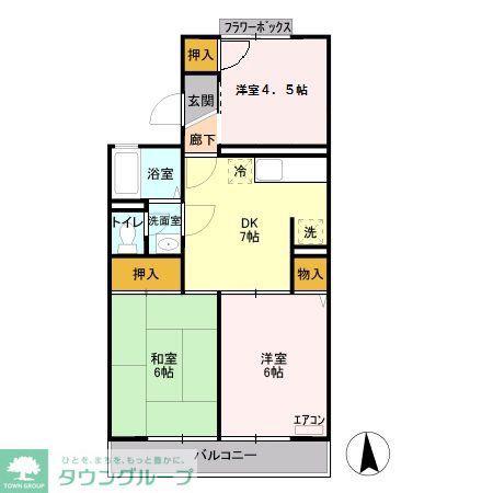 フレグランスサエラ(3DK/2階)の間取り写真