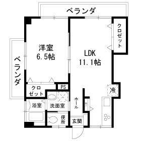 月岡マンション(1LDK/4階)の間取り写真