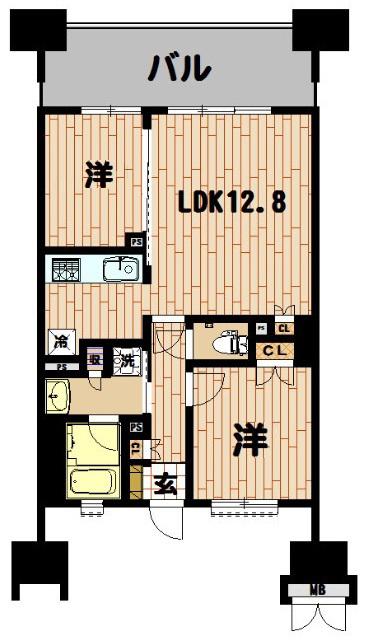 晴海テラス(2LDK/17階)の間取り写真