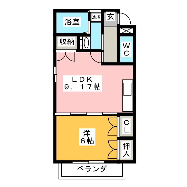 シェルヴェール(1LDK/2階)の間取り写真